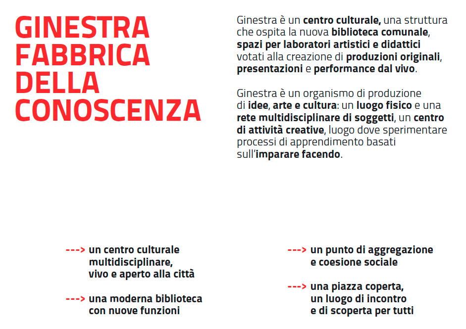 ginestra fabbrica della conoscenza: biblioteca, laboratori, produzioni originali